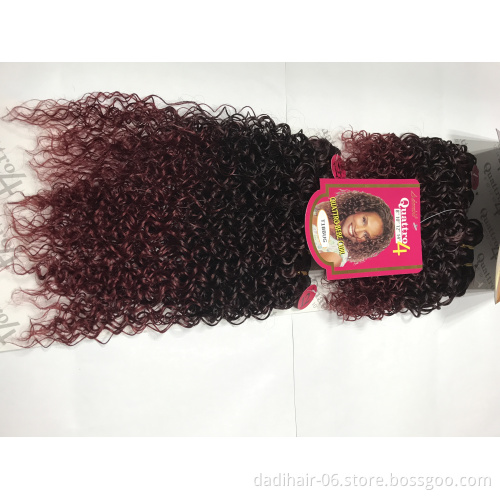 Hot sale Adorable synthetic hair extensions quattro bebe curl 4pcs,small curly heat resistant fiber synthetic hair packing